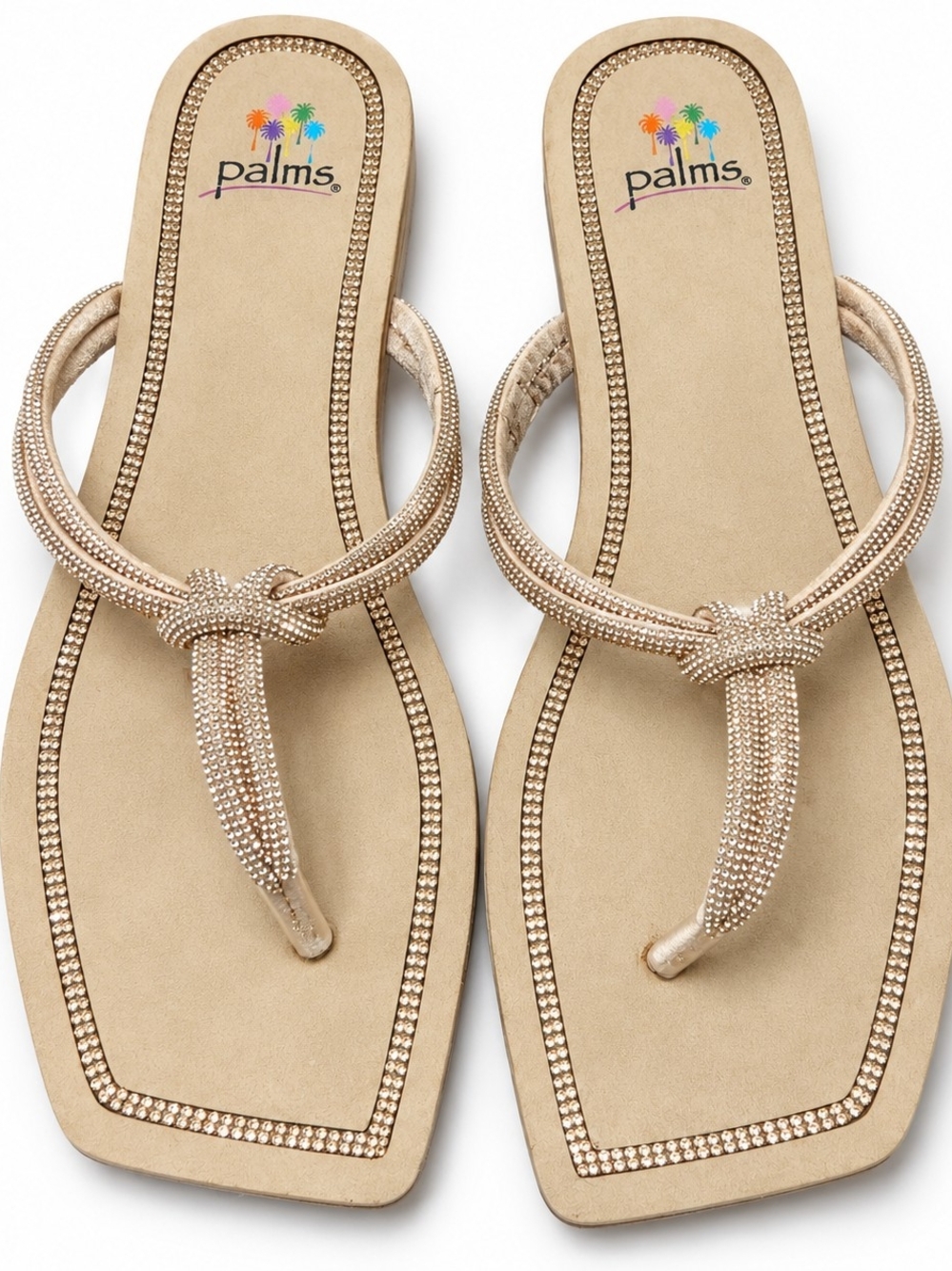 Shoe Dazzle Women's Beaded Knot Sandals in Gold
